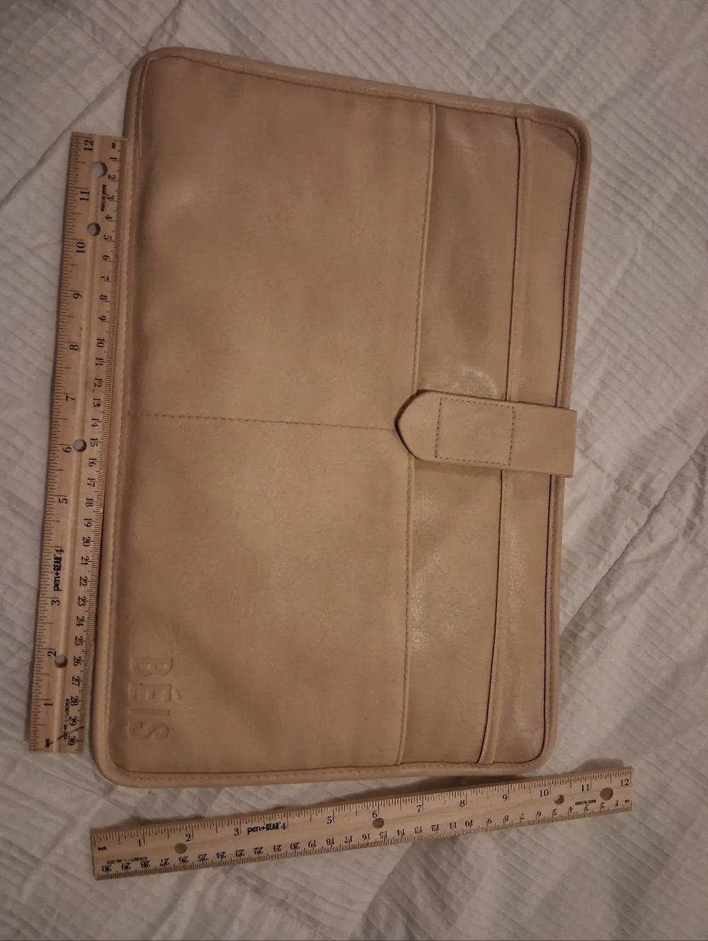BEIS Beige Laptop Sleeve with Front Pocket